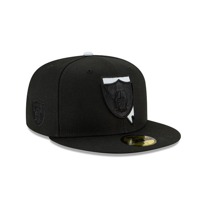 NFL Las Vegas Raiders State Logo Reflect 59Fifty Fitted (CXJ4710) - Black New Era Caps